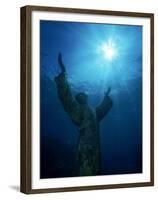 Christ of the Abyss Statue, Pennekamp State Park, FL-Shirley Vanderbilt-Framed Premium Photographic Print