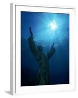 Christ of the Abyss Statue, Pennekamp State Park, FL-Shirley Vanderbilt-Framed Premium Photographic Print