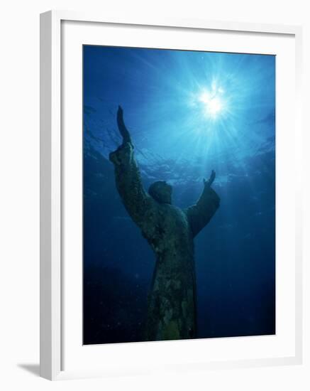 Christ of the Abyss Statue, Pennekamp State Park, FL-Shirley Vanderbilt-Framed Photographic Print