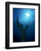 Christ of the Abyss Statue, Pennekamp State Park, FL-Shirley Vanderbilt-Framed Premium Photographic Print