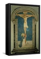 Christ on the Cross Adored by St. Dominic-Fra Angelico-Framed Stretched Canvas