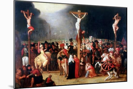 Christ on the Cross Between the Two Thieves, 17th Century-Frans Francken II-Mounted Giclee Print