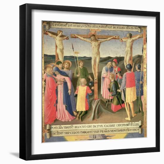 Christ on the Cross Between the Two Thieves-Fra Angelico-Framed Giclee Print