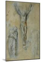 Christ on the Cross Between the Virgin Mary and Saint John (?)-Michelangelo Buonarroti-Mounted Giclee Print