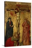 Christ on the Cross with Mary, John and Magdalena-Simone Martini-Stretched Canvas