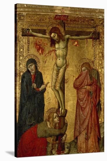 Christ on the Cross with Mary, John and Magdalena-Simone Martini-Stretched Canvas