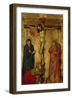 Christ on the Cross with Mary, John and Magdalena-Simone Martini-Framed Giclee Print