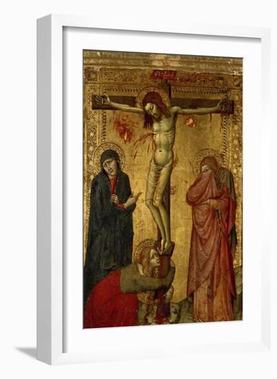 Christ on the Cross with Mary, John and Magdalena-Simone Martini-Framed Giclee Print