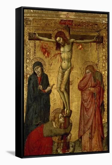 Christ on the Cross with Mary, John and Magdalena-Simone Martini-Framed Stretched Canvas