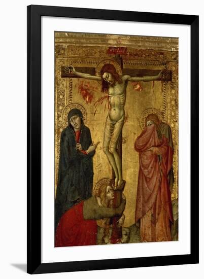 Christ on the Cross with Mary, John and Magdalena-Simone Martini-Framed Giclee Print