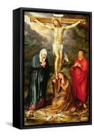 Christ on the Cross, with Mary, St John and the Magdalene, circa 1600-Hendrik Goltzius-Framed Stretched Canvas