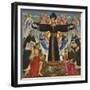 Christ on the Cross with Saints Vincent Ferre, John the Baptist, Mark and Antonius, c.1491-5-Master of the Fiesole Epiphany-Framed Giclee Print