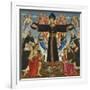 Christ on the Cross with Saints Vincent Ferre, John the Baptist, Mark and Antonius, c.1491-5-Master of the Fiesole Epiphany-Framed Giclee Print