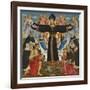 Christ on the Cross with Saints Vincent Ferre, John the Baptist, Mark and Antonius, c.1491-5-Master of the Fiesole Epiphany-Framed Giclee Print