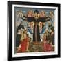 Christ on the Cross with Saints Vincent Ferre, John the Baptist, Mark and Antonius, c.1491-5-Master of the Fiesole Epiphany-Framed Giclee Print