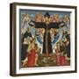 Christ on the Cross with Saints Vincent Ferre, John the Baptist, Mark and Antonius, c.1491-5-Master of the Fiesole Epiphany-Framed Giclee Print