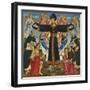 Christ on the Cross with Saints Vincent Ferre, John the Baptist, Mark and Antonius, c.1491-5-Master of the Fiesole Epiphany-Framed Premium Giclee Print
