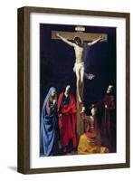 Christ on the Cross with the Virgin, Mary Magdalene, St. John and St. Francis of Paola-Nicolas Tournier-Framed Giclee Print