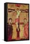 Christ on the Cross, with the Virgin Mary, St. John the Evangelist and Five Angels-null-Framed Stretched Canvas