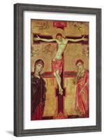 Christ on the Cross, with the Virgin Mary, St. John the Evangelist and Five Angels-null-Framed Giclee Print