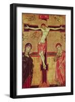 Christ on the Cross, with the Virgin Mary, St. John the Evangelist and Five Angels-null-Framed Giclee Print