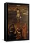 Christ on the Cross with the Virgin, Saint John and Saint Dominic-Titian (Tiziano Vecelli)-Framed Stretched Canvas