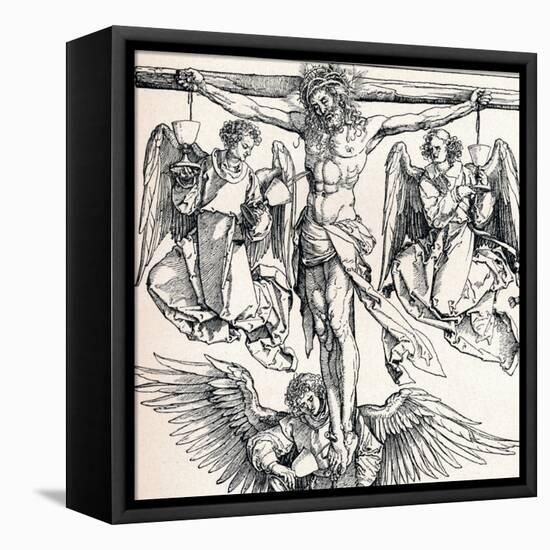 Christ on the Cross with Three Angels, 1523-1525-Albrecht Dürer-Framed Stretched Canvas