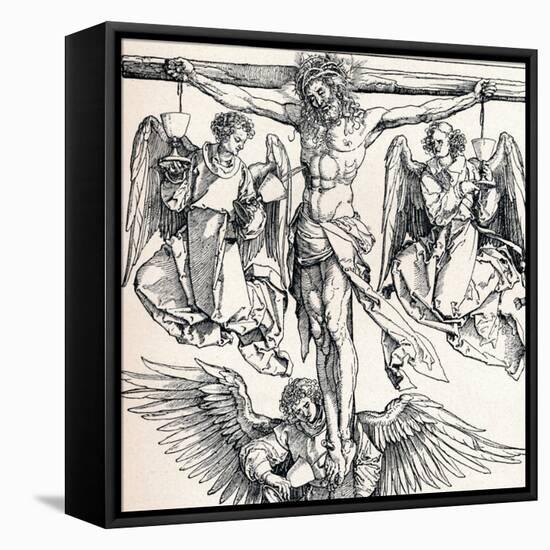 Christ on the Cross with Three Angels, 1523-1525-Albrecht Dürer-Framed Stretched Canvas