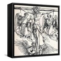 Christ on the Cross with Three Angels, 1523-1525-Albrecht Dürer-Framed Stretched Canvas