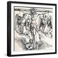 Christ on the Cross with Three Angels, 1523-1525-Albrecht Dürer-Framed Giclee Print