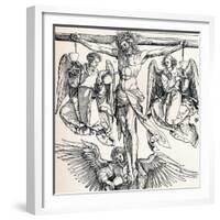 Christ on the Cross with Three Angels, 1523-1525-Albrecht Dürer-Framed Giclee Print