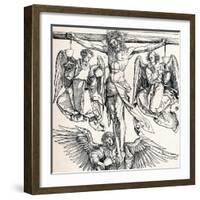 Christ on the Cross with Three Angels, 1523-1525-Albrecht Dürer-Framed Giclee Print