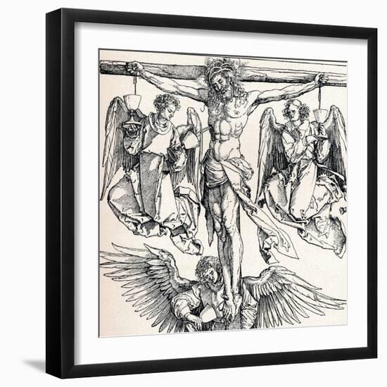 Christ on the Cross with Three Angels, 1523-1525-Albrecht Dürer-Framed Giclee Print