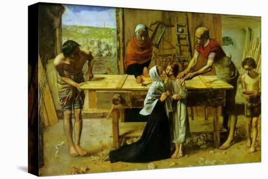 Christ on the House of His Parents-John Everett Millais-Stretched Canvas