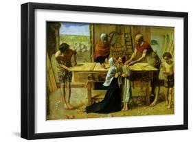 Christ on the House of His Parents-John Everett Millais-Framed Art Print