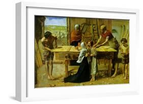 Christ on the House of His Parents-John Everett Millais-Framed Art Print