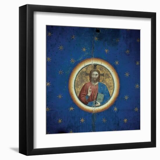 Christ Pantocrater, Scrovegni Chapel with Fresco cycle-Giotto di Bondone-Framed Art Print