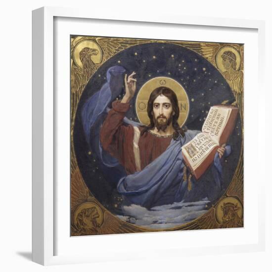 Christ Pantocrator, 1885-1896-Viktor Mikhaylovich Vasnetsov-Framed Premium Giclee Print