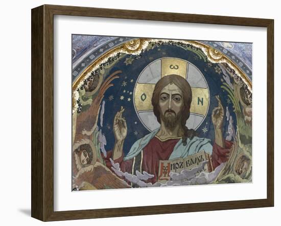 Christ Pantocrator, Church of Saviour, UNESCO World Heritage Site, St Petersburg, Russia-Godong-Framed Photographic Print