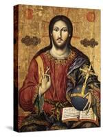 Christ Pantocrator Holding Orbe and Blessing-Mihal Anagnosti-Stretched Canvas