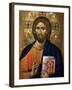 Christ Pantocrator Icon at Aghiou Pavlou Monastery on MountAthos-Julian Kumar-Framed Photographic Print