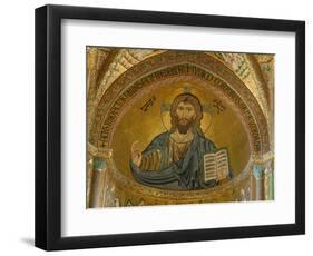 Christ Pantocrator Mosaic at Cathedral of Cefalu-null-Framed Photographic Print