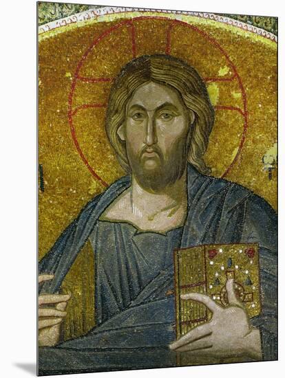 Christ Pantocrator, Mosaic in the Tympanon Between Exonarthex and Narthex, Byzantine, 14th Century-null-Mounted Giclee Print