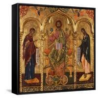 Christ Pantocrator, Virgin and St. John-Onufri Qiprioti-Framed Stretched Canvas