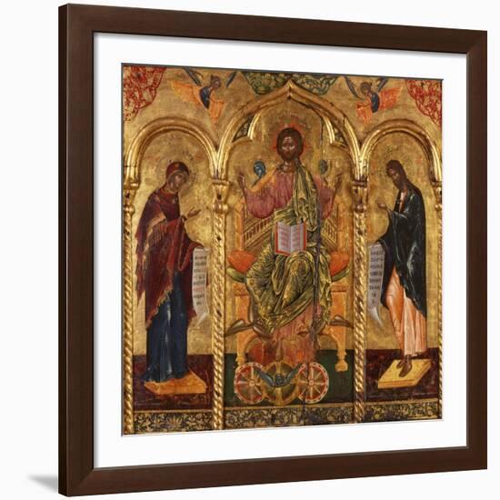 Christ Pantocrator, Virgin and St. John-Onufri Qiprioti-Framed Art Print