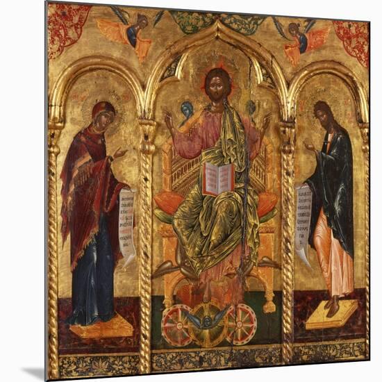 Christ Pantocrator, Virgin and St. John-Onufri Qiprioti-Mounted Art Print