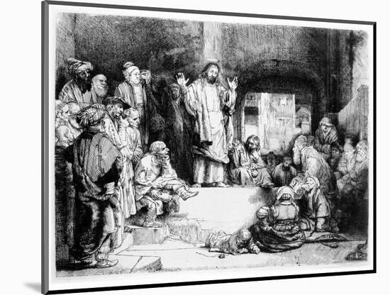 Christ Preaching, C.1652 (Etching)-Rembrandt van Rijn-Mounted Giclee Print