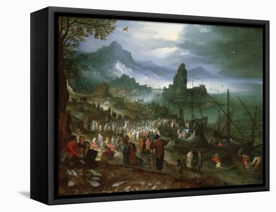 Christ Preaching on the Sea of Galilee-Jan Brueghel the Elder-Framed Stretched Canvas