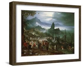 Christ Preaching on the Sea of Galilee-Jan Brueghel the Elder-Framed Giclee Print