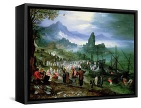 Christ Preaching on the Sea of Galilee-Jan Brueghel the Elder-Framed Stretched Canvas